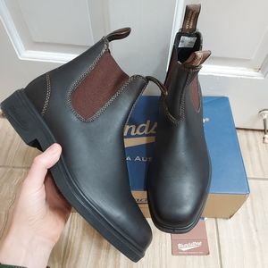 Blundstone Black/Brown Square Toe Chelsea Boots